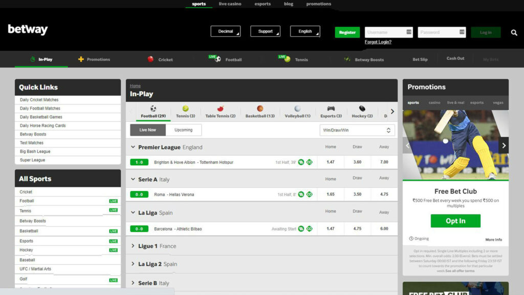 Live Betting Betway