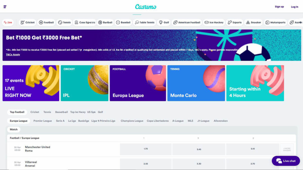 Casumo Betting Markets