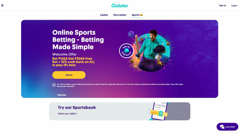 Casumo India Sportsbook