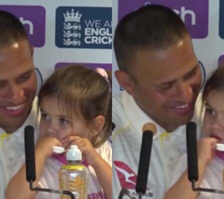 Watch: Usman Khawaja’s Adorable Moment With His Daughter During the Press Conference