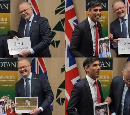 WATCH | Rishi Sunak and Antony Albanese Trade Fun Barbs Over Ashes Standings