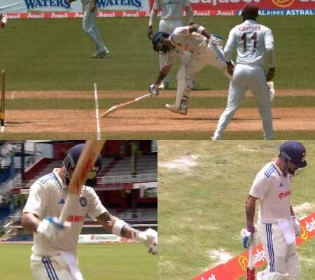 WATCH | Caught on Camera: Kohli’s Frustrated Stride Out of the Crease Post Dismissal