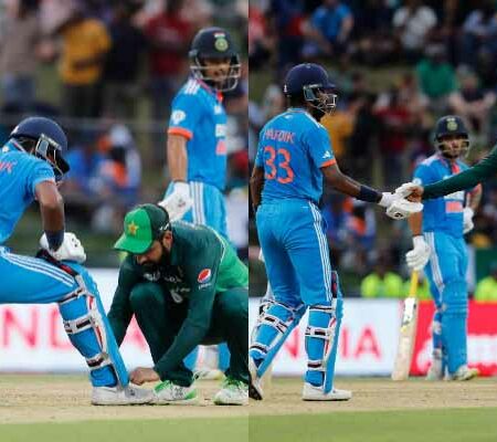 WATCH | Spirit of Cricket Prevails: Shadab Khan Ties Hardik Pandya’s Shoelace, Redefining the India vs. Pakistan Rivalry