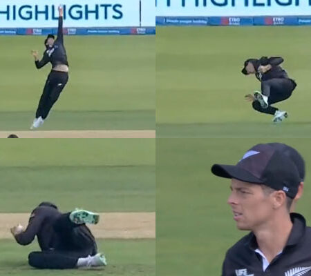 WATCH | ENG Vs. NZ 2nd ODI: Mitchell Santner’s Lightning-Quick One-Handed Catch Sends Johnny Bairstow Packing