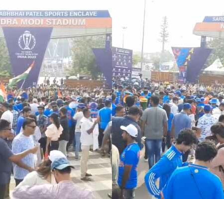 WATCH | Cricket Fever Hits Ahmedabad: Fans Gather from Dawn for Epic India-Pakistan Showdown