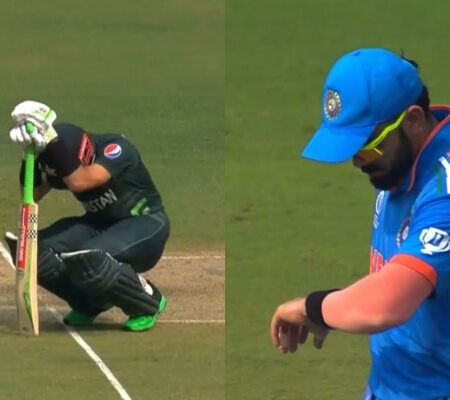 WATCH | Virat Kohli’s Imaginary Watch Steals Chuckles as Mohammad Rizwan Takes His Time at the Crease