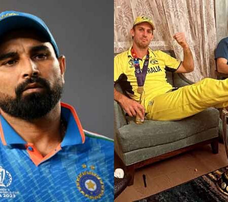 Disrespecting the Game: Mohammed Shami Condemns Mitchell Marsh’s Actions with World Cup Trophy