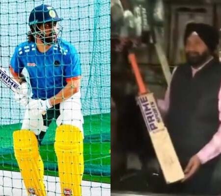 WATCH | Friendship Beyond Cricket: Paramjit Singh’s Joy Over MS Dhoni’s ‘Prime Sports’ Bat Label