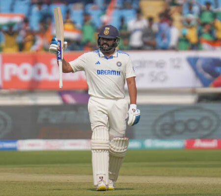 Rohit Sharma’s Heroic Century Steers India Forward Against England in Rajkot Test
