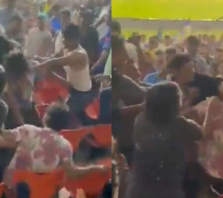WATCH | Fans Engage In a Violent Fistfight During GT vs MI IPL Match at Narendra Modi Stadium 