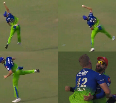 WATCH | Cameron Green’s Unreal Catch Ends Angkrish Raghuvanshi’s Innings in the KKR vs RCB IPL 2024 Match