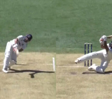 [WATCH] Rishabh Pant Hits ‘Scoop-ish’ Six Against Pat Cummins During 1st Innings of Perth Test