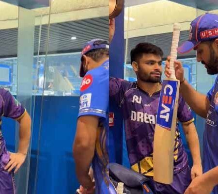 WATCH | Rinku Singh Crashes MI Dressing Room to Borrow Rohit Sharma’s Bat