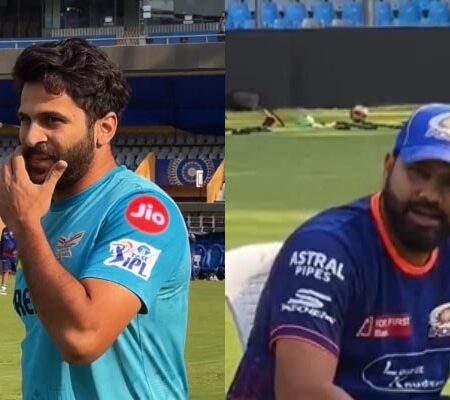 WATCH | ‘Kya Re Hero’: Rohit Sharma’s Hilarious Dig at Shardul Thakur Lights Up MI Nets Ahead of LSG Clash
